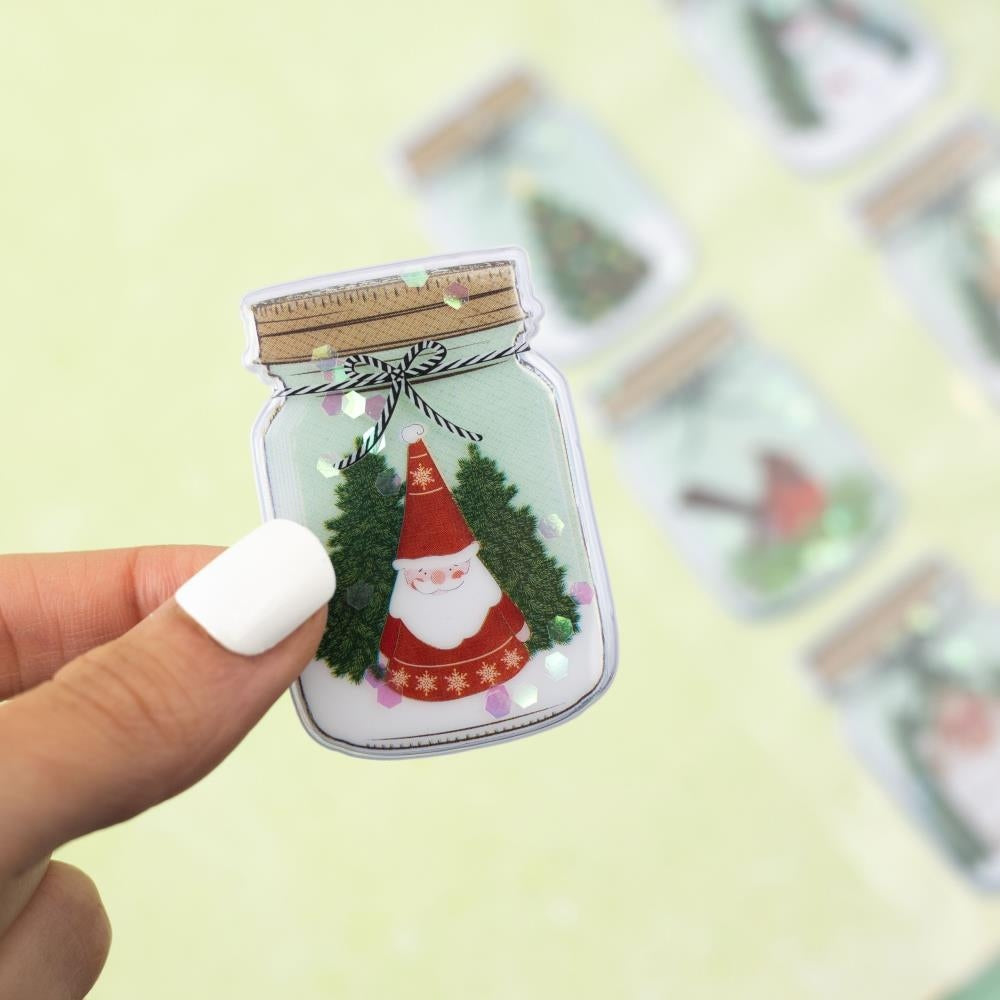 Evergreen & Holly Puffy Shaker Stickers