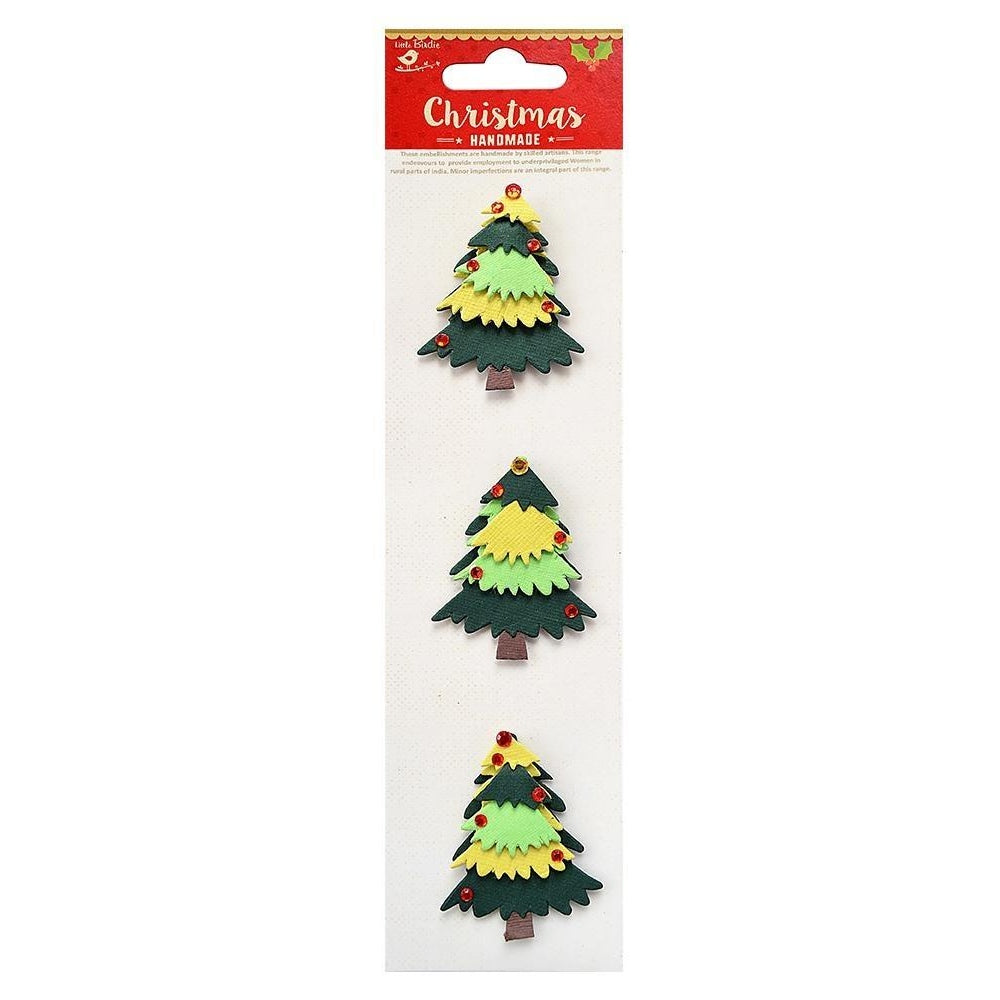 Holiday Tree Christmas 3D Embellishment - 3/Pkg