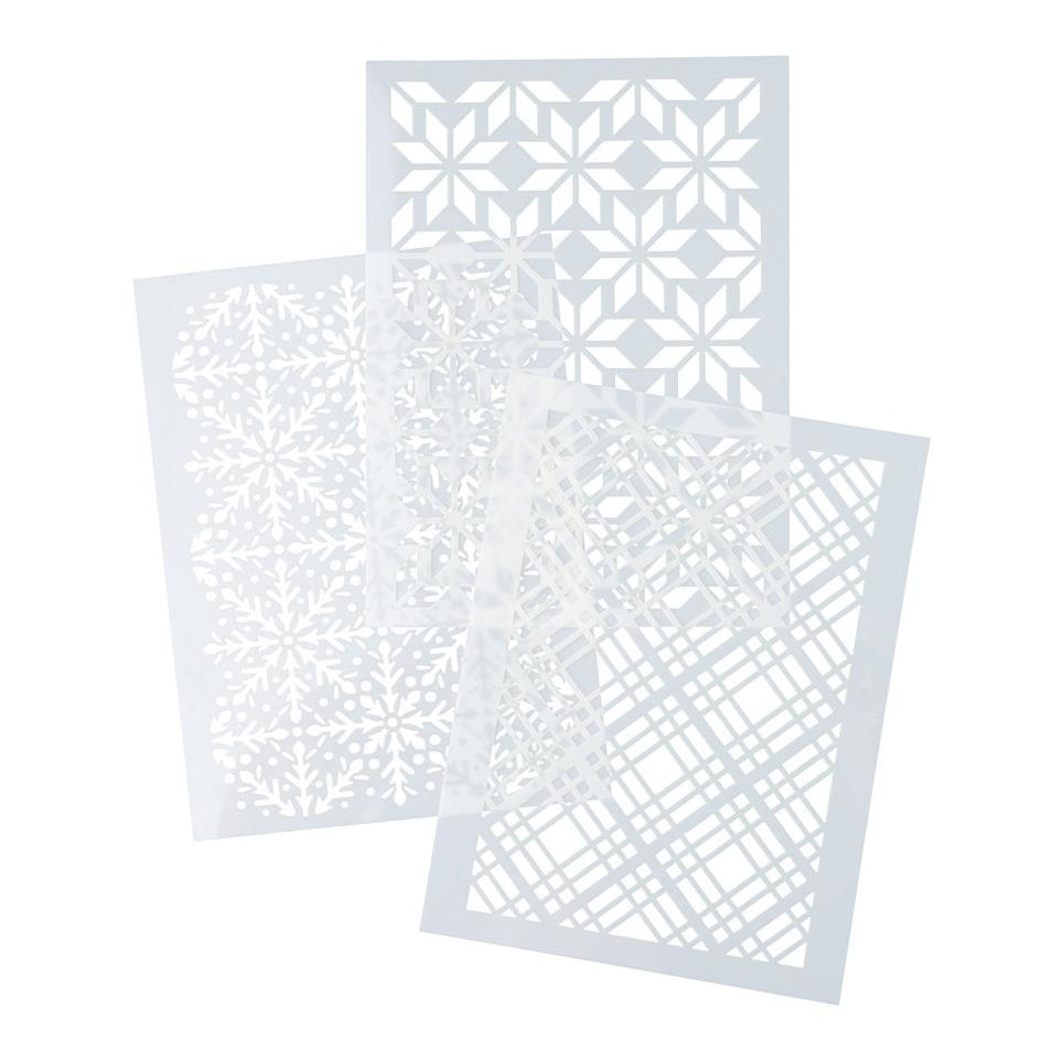 Vicki Boutin Peppermint Kisses - Snowflakes Stencil Pack 3/Pkg