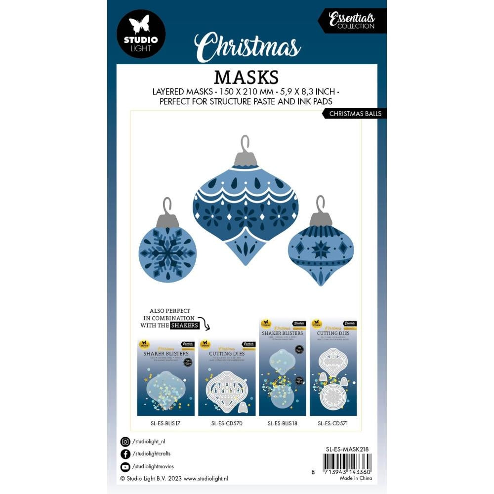 Studio Light Essentials Stencil - Nr. 218, Christmas Balls