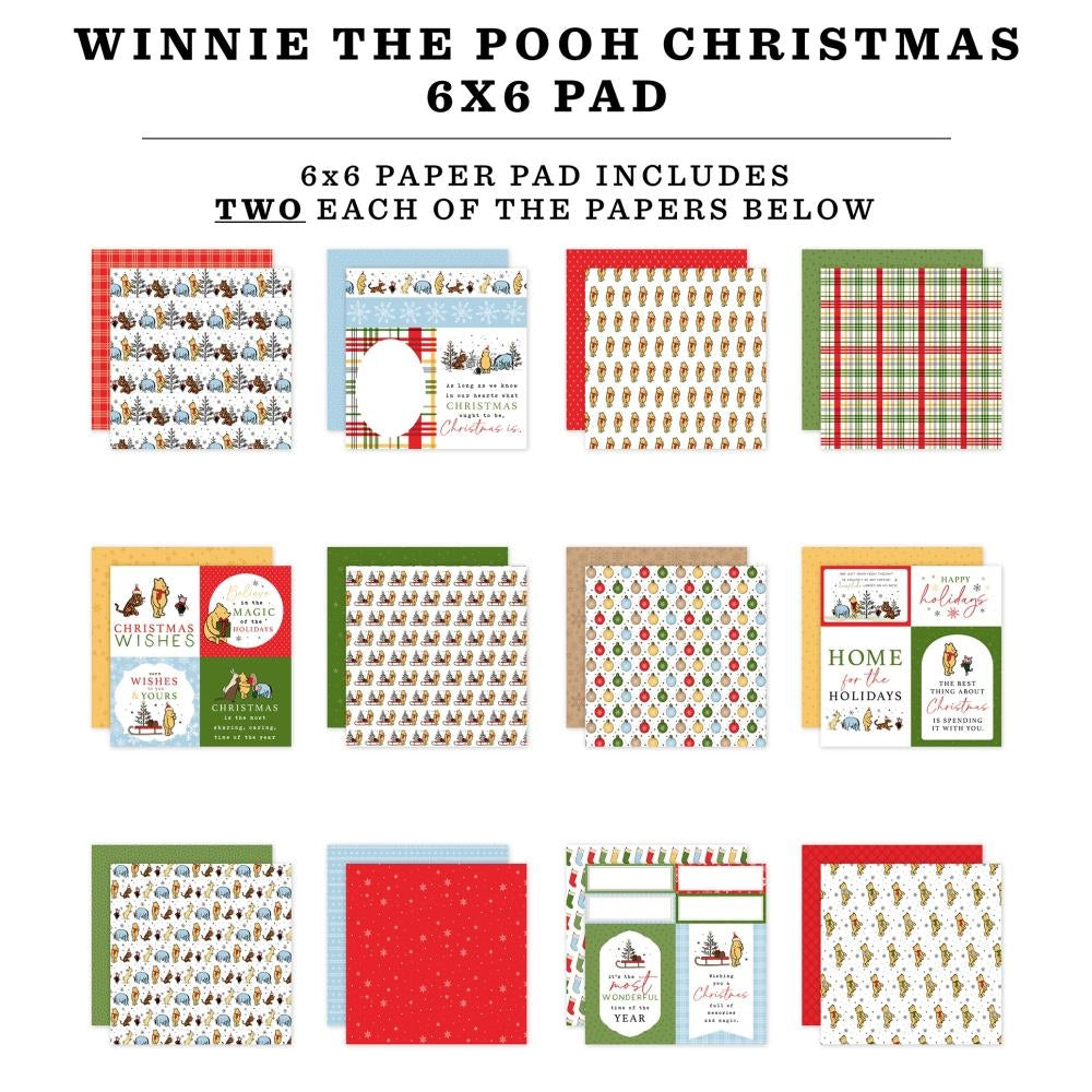 Winnie The Pooh Christmas Double-Sided Paper Pad 6"X6"