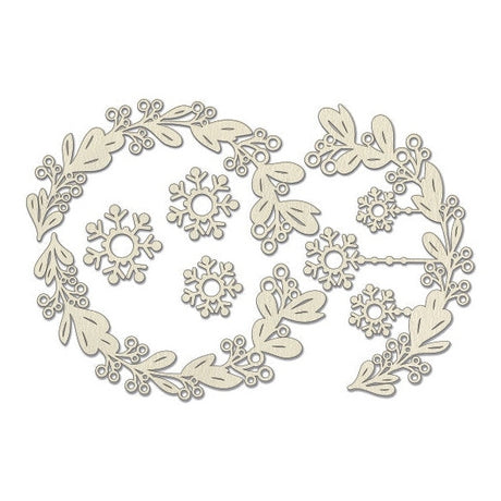 Twigs with Snowflakes Chipboard Embellishments