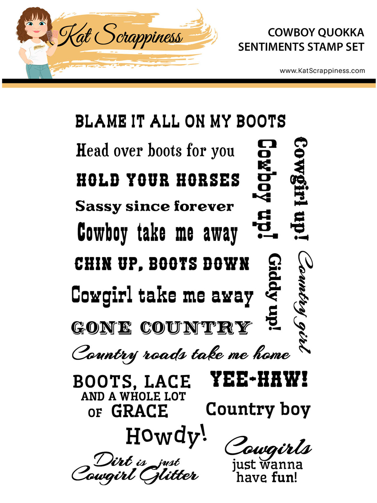 Cowboy Quokka Sentiment Stamps - New Release