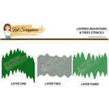 Layered Mountains & Tree Lines 6x6 Stencils - 3pc