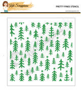 Pretty Pines 6x6 Stencil - Holiday Release!