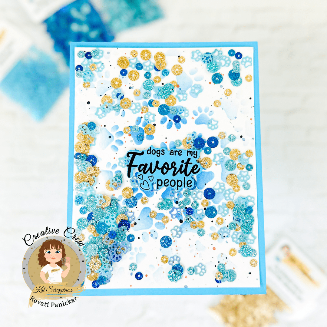 Blue Pawprint Sequins - New Release!