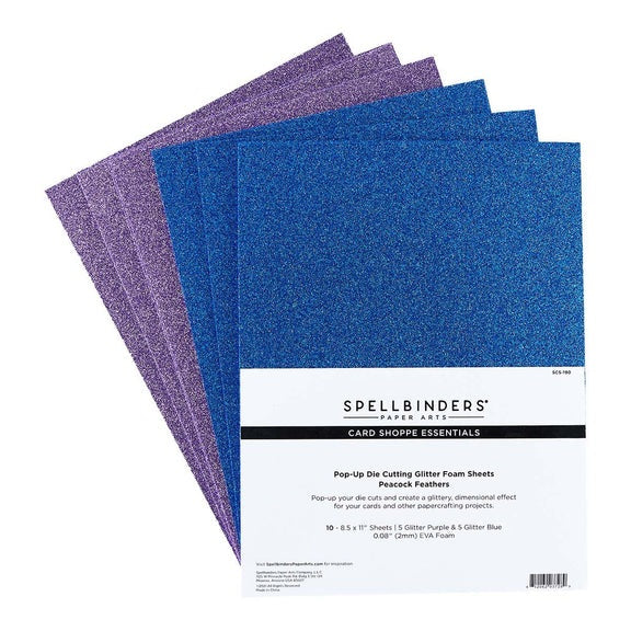 Die Cutting Glitter Foam Sheets - Peacock Feathers - CLEARANCE