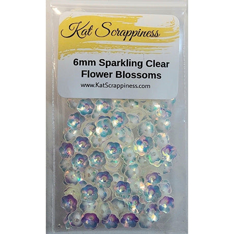 6mm Sparkling Clear Flower Blossom Sequins Shaker Card Fillers