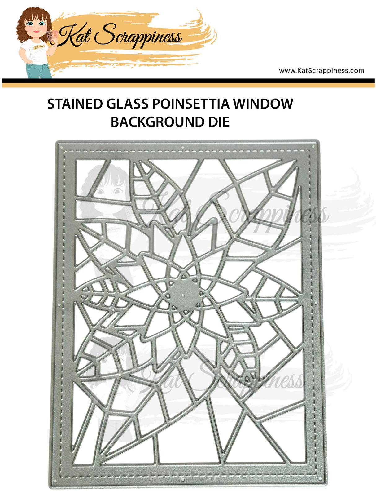 Stained Glass Poinsettia Window Craft Die