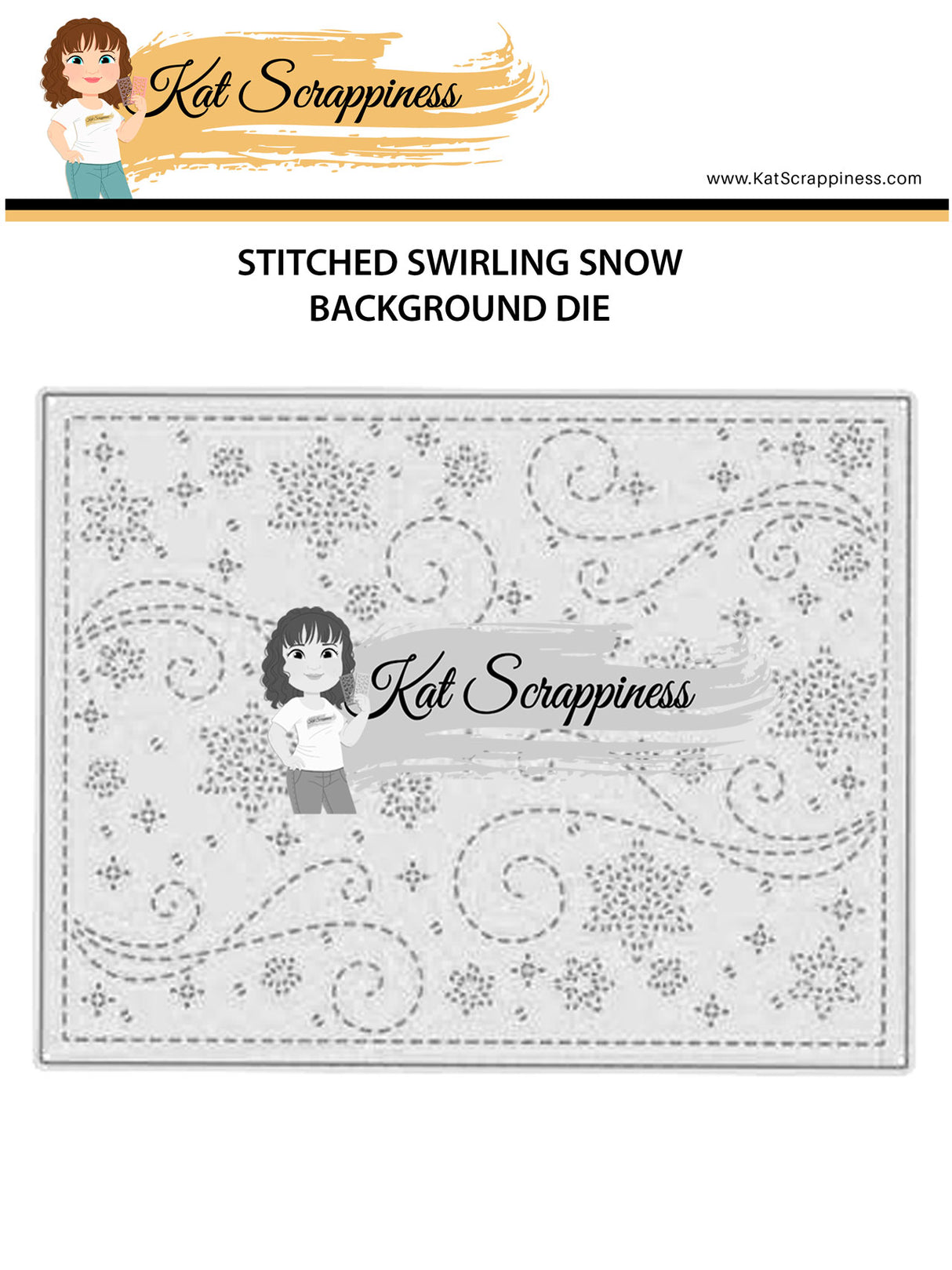 Stitched Swirling Snow Background Craft Dies