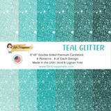 Teal Faux Glitter 6x6 Paper Pad