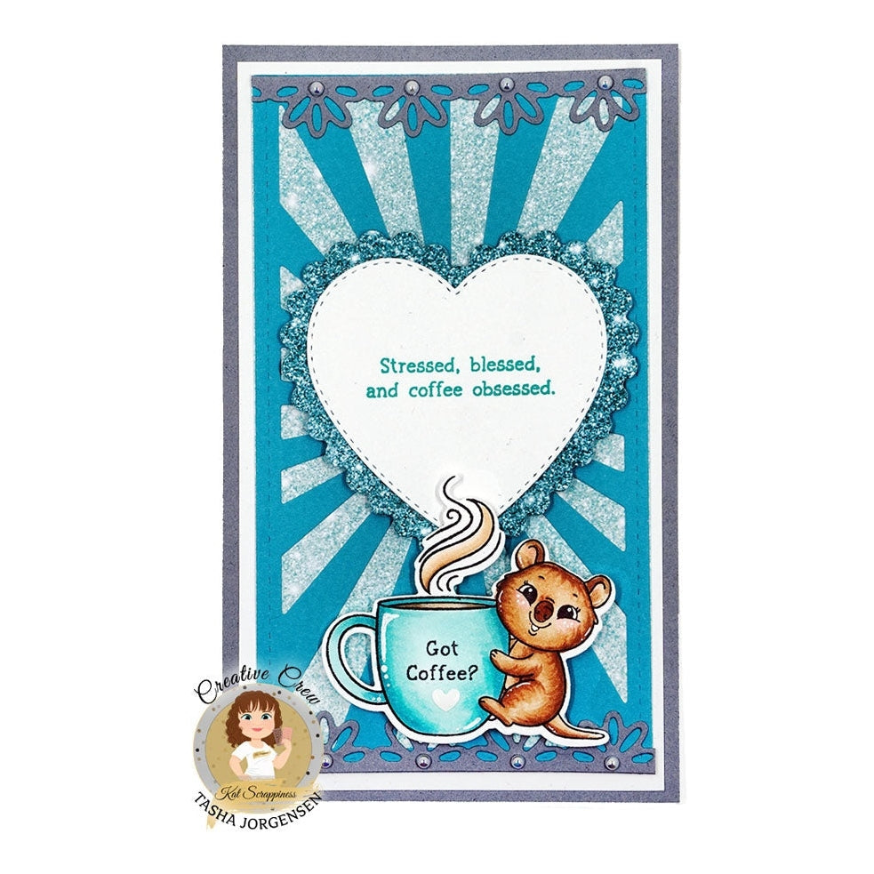 Mini Slimline Heart Sunburst Craft Die