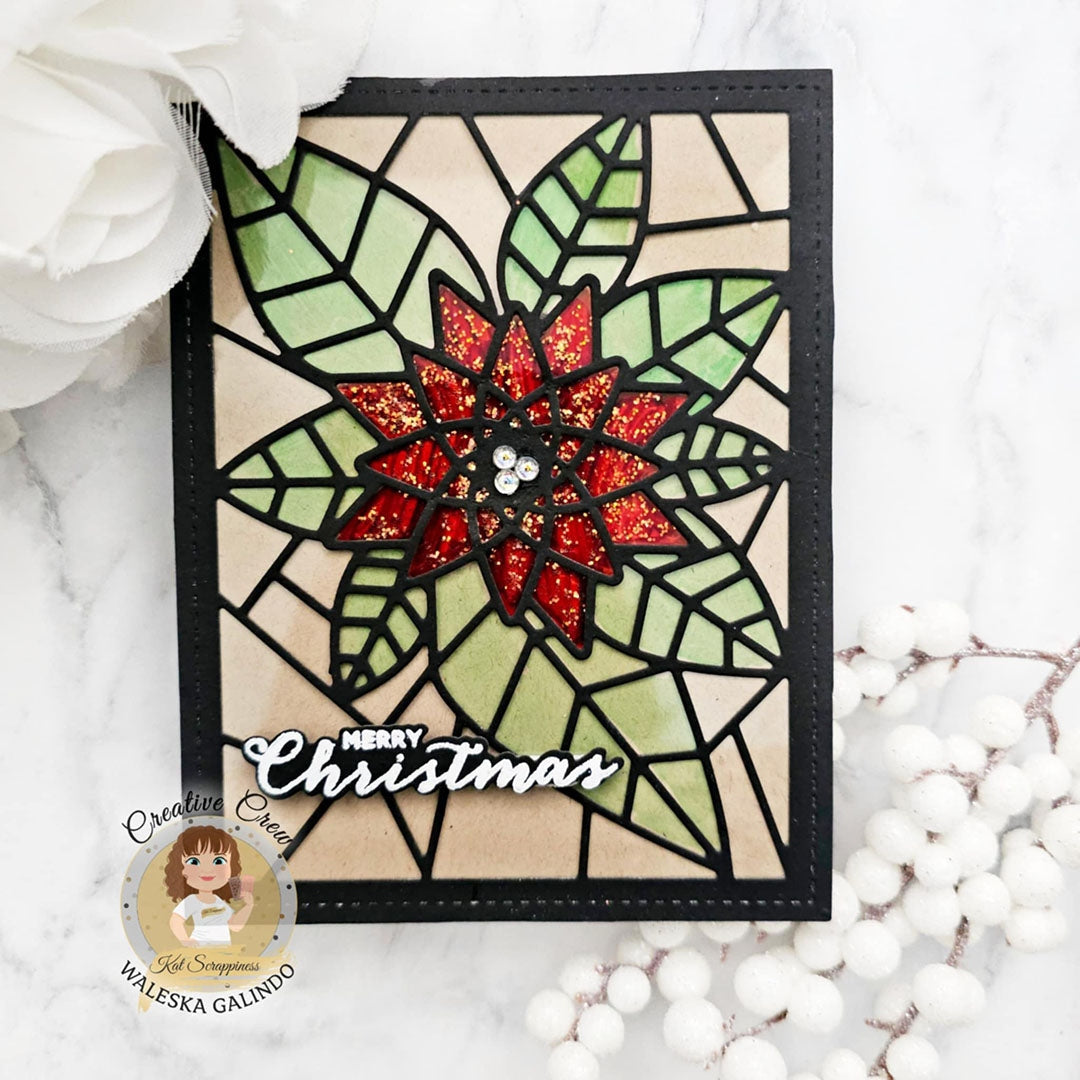 Stained Glass Poinsettia Window Craft Die - Holiday Release!