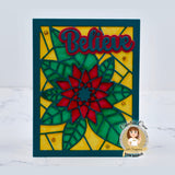 Stained Glass Poinsettia Window Craft Die