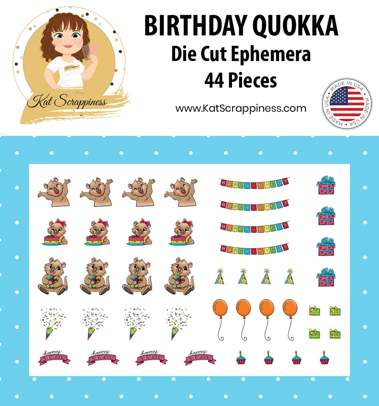 Birthday Quokka Ephemera Pack