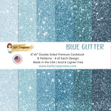 Blue Faux Glitter 6x6 Paper Pad