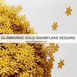 Glimmering Gold Snowflake Sequins