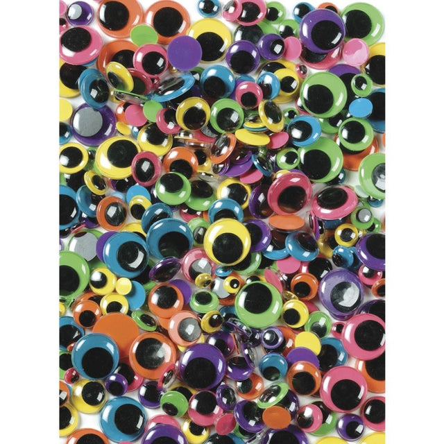 Peel & Stick Wiggle Eyes Assortment 100/Pk Brights