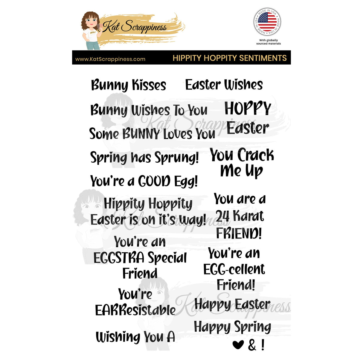 Hippity Hoppity Sentiments Clear Stamps