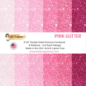 Silver Faux Glitter 6x6 Paper Pad - Kat Scrappiness