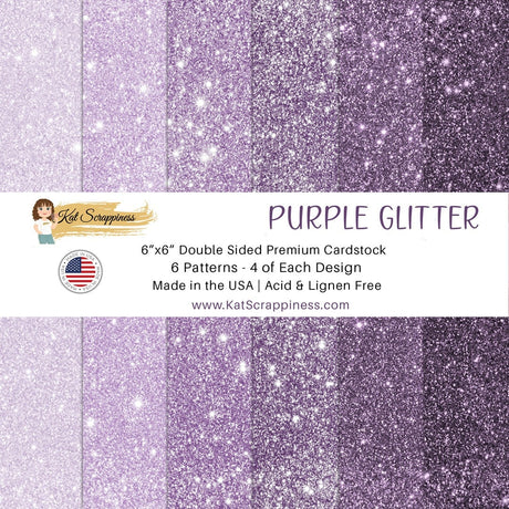 Purple Faux Glitter 6x6 Paper Pad