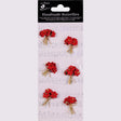 Cardinal Red Paper Bouquet Handmade Embellishment Stickers