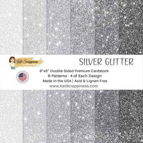 Silver Faux Glitter 6x6 Paper Pad