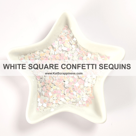 White Square Confetti Sequins