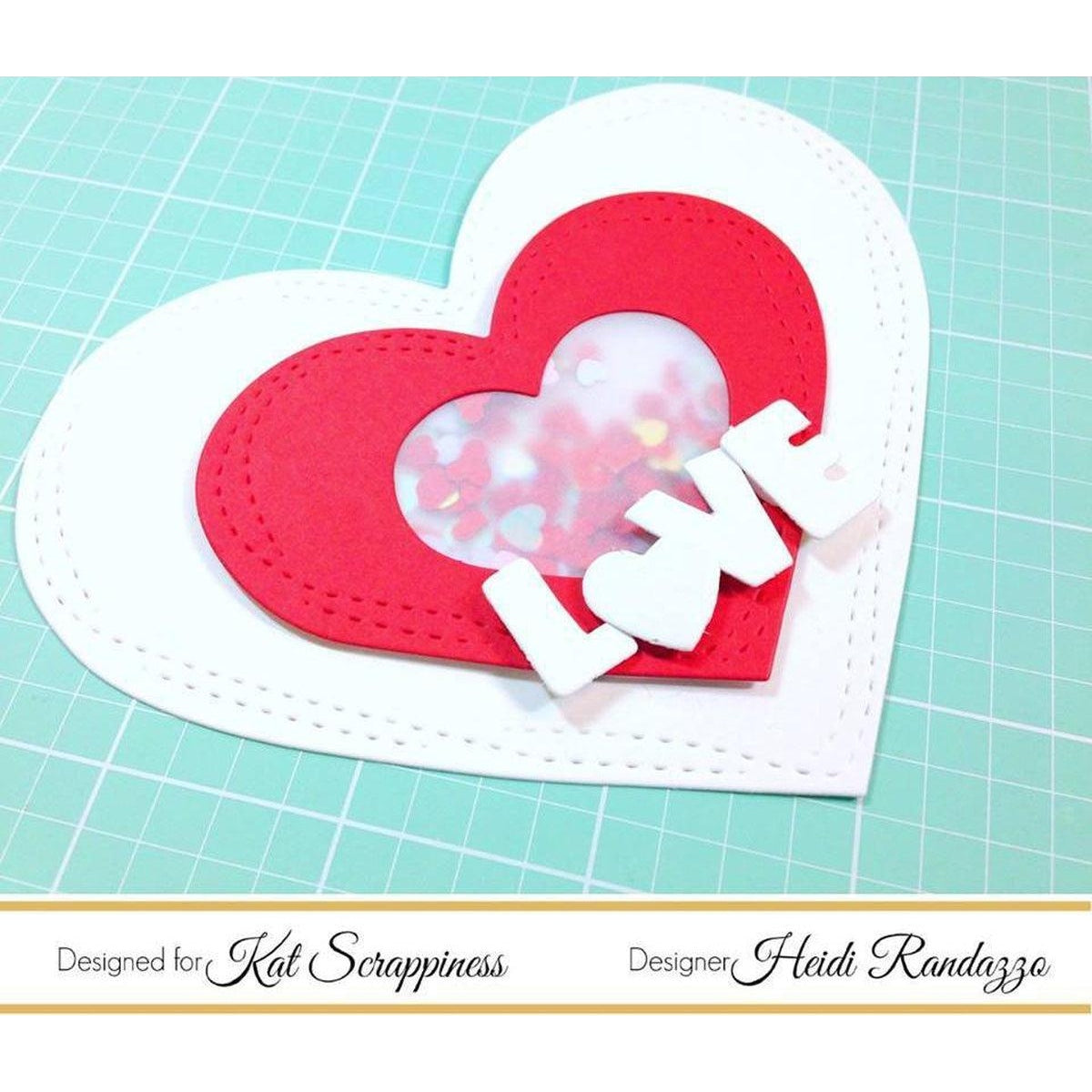 Wonky Wavy Stitched Heart Dies by Kat Scrappiness - Kat Scrappiness