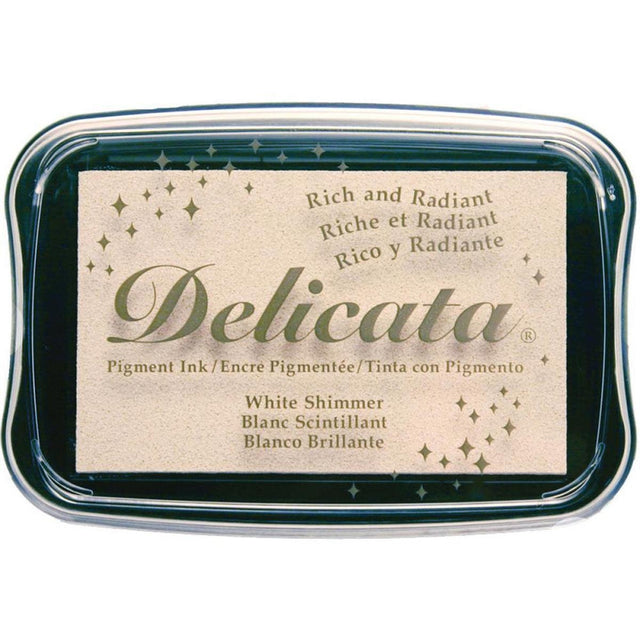 White Shimmer Pigment Ink Pad by Delicata - Kat Scrappiness