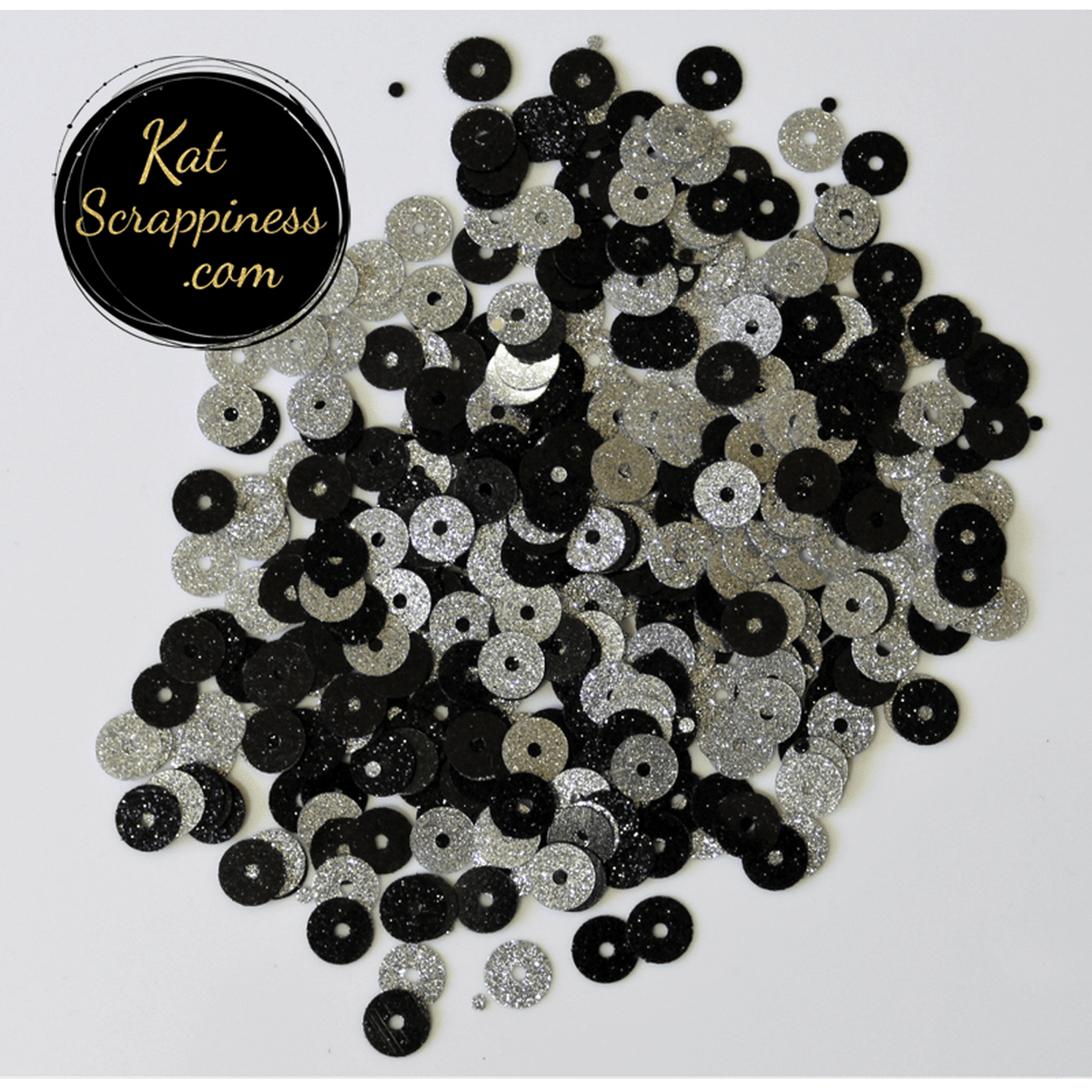 Black Tie Sequin Mix - Glitter Sequin Shaker Card Fillers - Kat Scrappiness