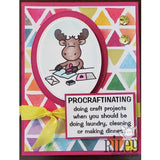 Procraftinating Cling Stamp by Riley & Co - Kat Scrappiness