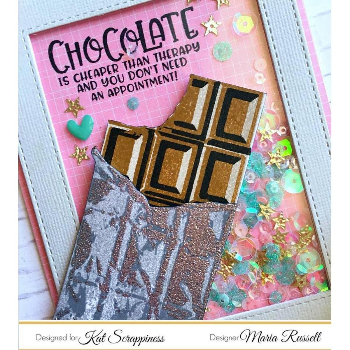 I Love Chocolate Sentiment Stamp Set by Kat Scrappiness - Kat Scrappiness