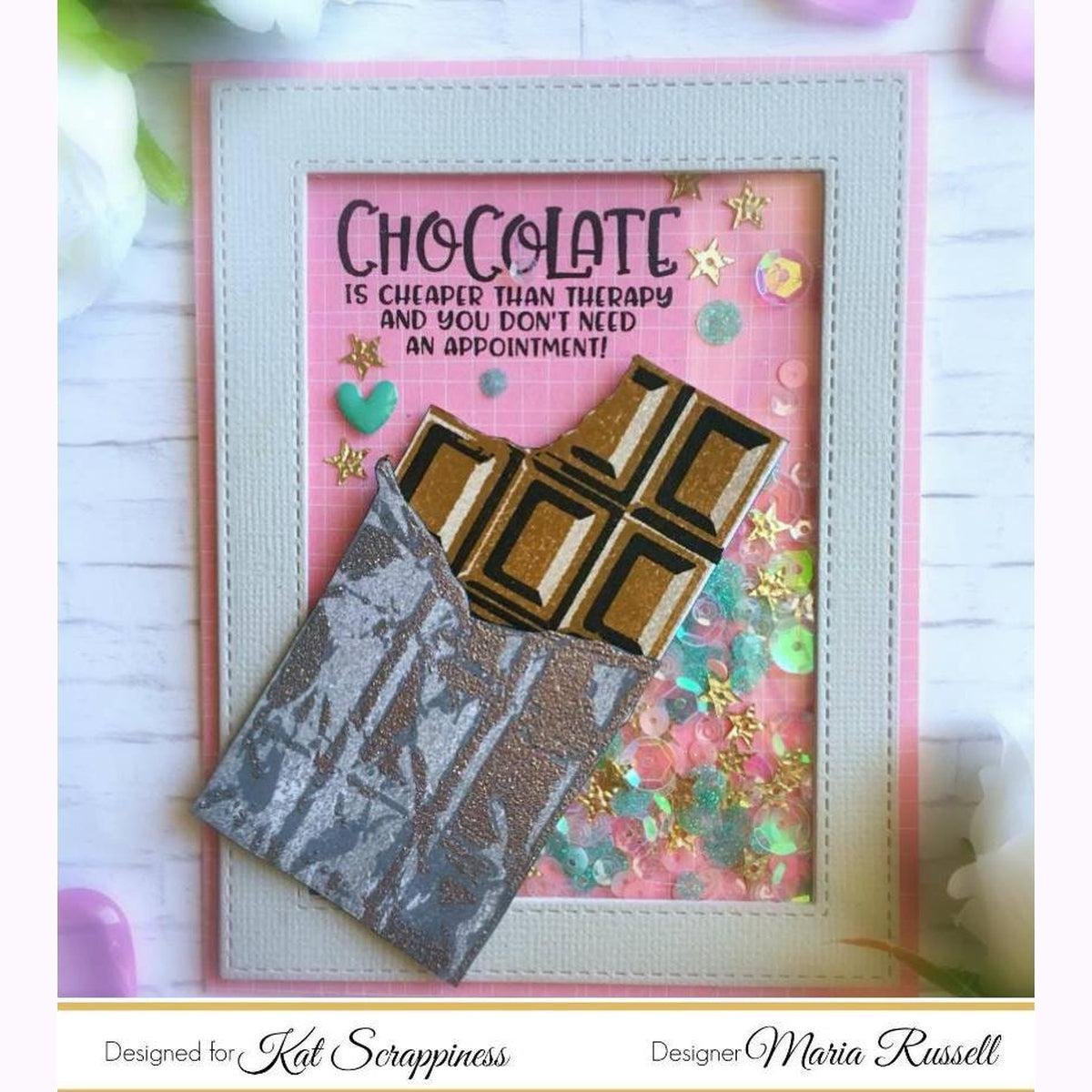 Layered Chocolate Bar 6"X8" Stamp Set by Kat Scrappiness - Kat Scrappiness