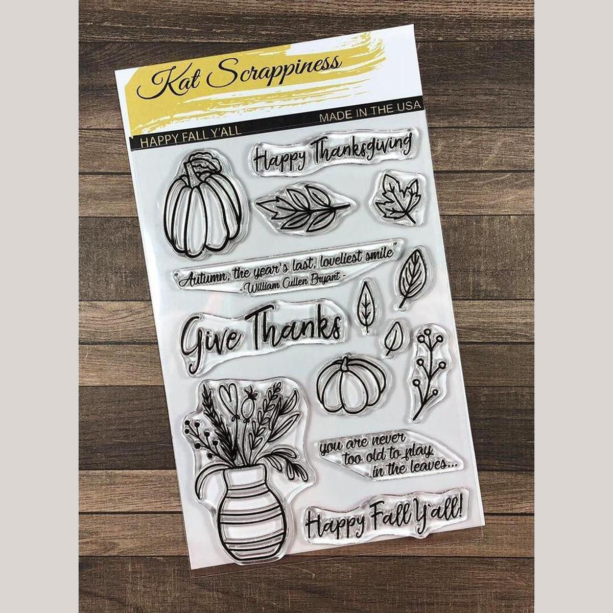 "Happy Fall Y'all" Stamp Set by Kat Scrappiness - Kat Scrappiness