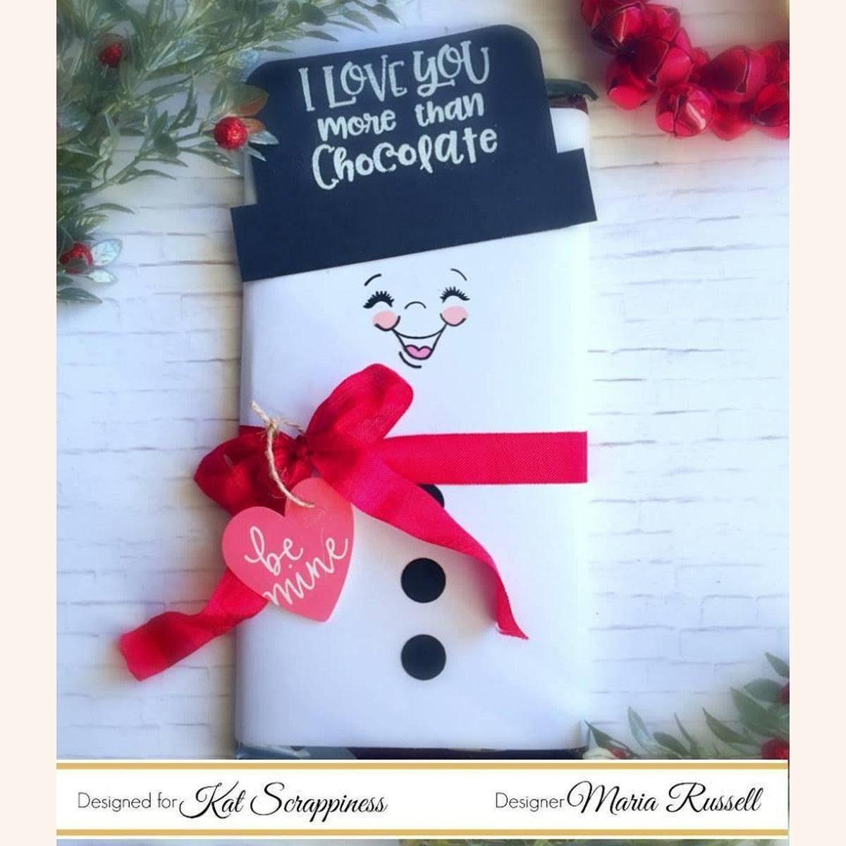 I Love Chocolate Sentiment Stamp Set by Kat Scrappiness - Kat Scrappiness