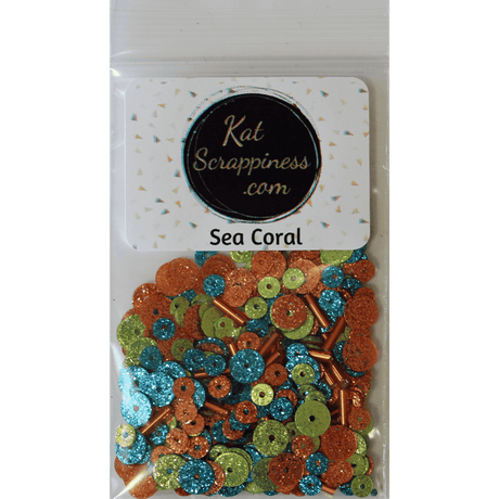 Sea Coral Sequin Mix - Glitter Sequins - Kat Scrappiness