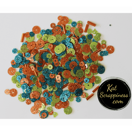 Sea Coral Sequin Mix - Glitter Sequins - Kat Scrappiness