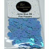 6mm Blue AB Flat Flower Sequins Shaker Card Fillers - Kat Scrappiness