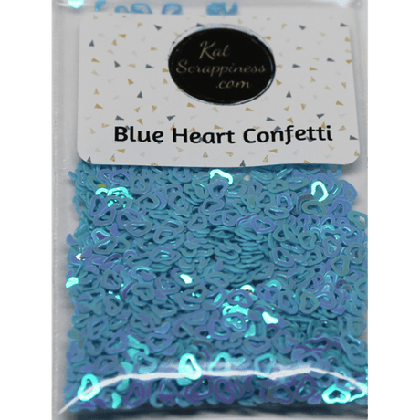 Blue (Hollow) Heart Confetti Mix - Kat Scrappiness