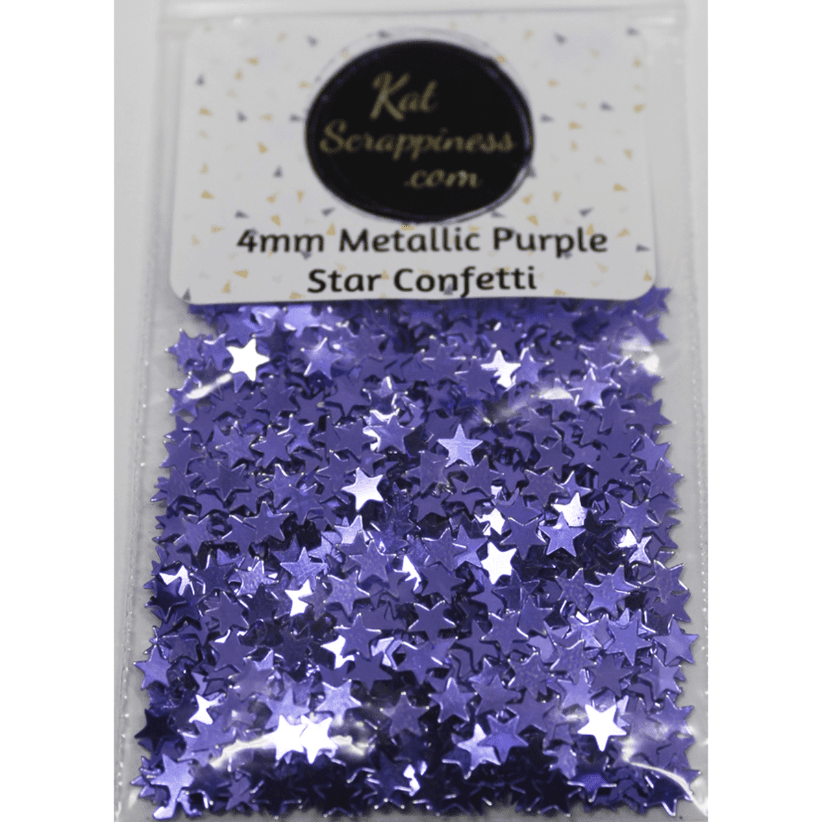 4mm Metallic Purple Solid Star Confetti - Kat Scrappiness