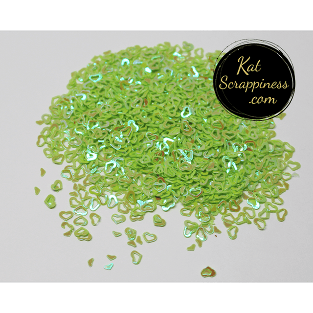 Green Heart Confetti Mix - Kat Scrappiness