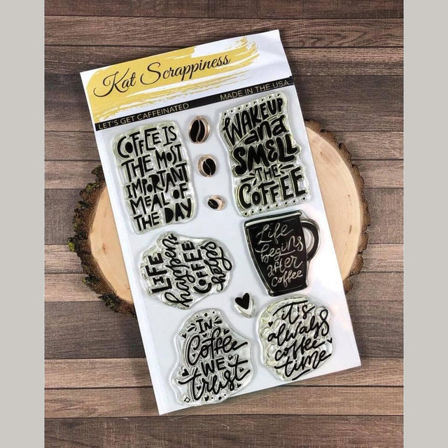 "Let's Get Caffeinated" Stamp Set by Kat Scrappiness - Kat Scrappiness