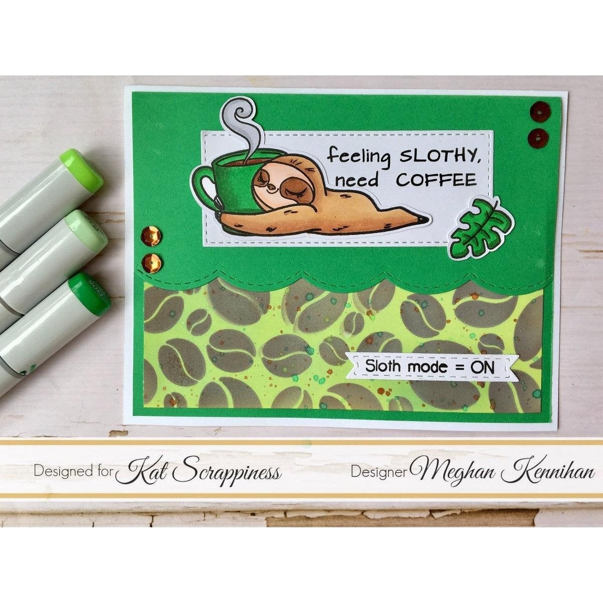 "Stewart the Sloth" Stamp Set by Kat Scrappiness - Kat Scrappiness