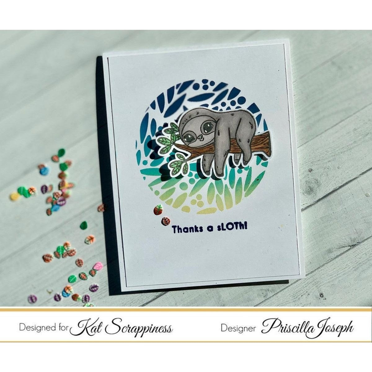 "Stewart the Sloth" Stamp Set by Kat Scrappiness - Kat Scrappiness