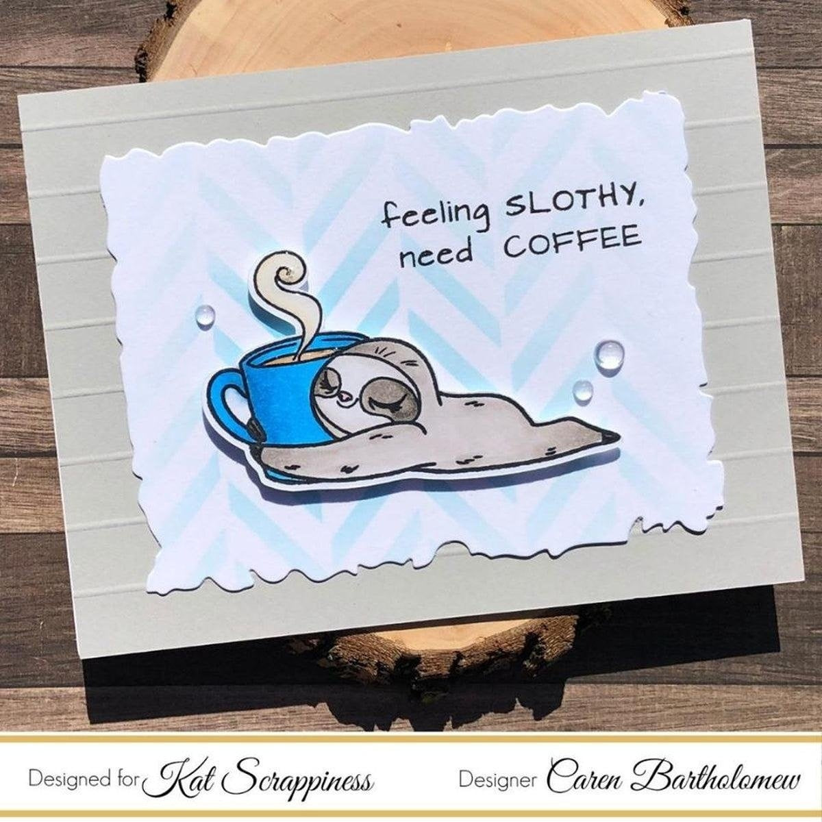 "Stewart the Sloth" Stamp Set by Kat Scrappiness - Kat Scrappiness