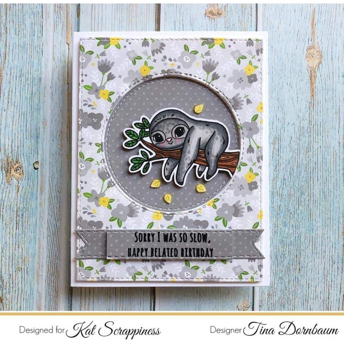 "Stewart the Sloth" Stamp Set by Kat Scrappiness - Kat Scrappiness