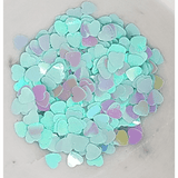 6mm Mint AB Solid Heart Sequins - Kat Scrappiness