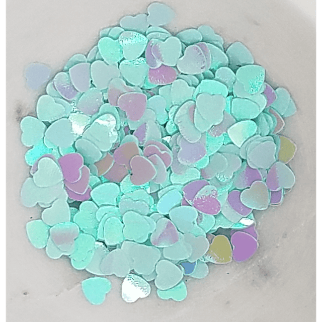 6mm Mint AB Solid Heart Sequins - Kat Scrappiness