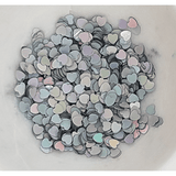 4mm Brilliant Silver Solid Heart Sequins - Kat Scrappiness